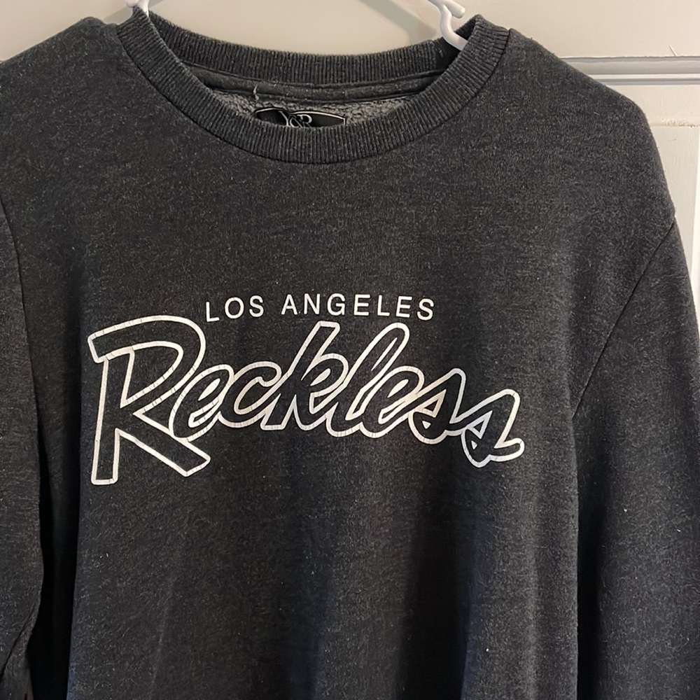 Unisex Small Young & Reckless Gray Crewneck